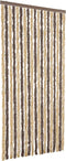 vidaXL - Vliegengordijn - 56x200 - cm - chenille - donkerbruin - en - beige