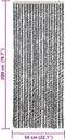 vidaXL - Vliegengordijn - 56x200 - cm - chenille - grijs - en - zwart-wit