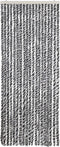 vidaXL - Vliegengordijn - 56x200 - cm - chenille - grijs - en - zwart-wit