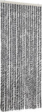 vidaXL - Vliegengordijn - 56x200 - cm - chenille - grijs - en - zwart-wit
