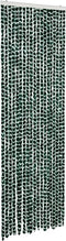 vidaXL - Vliegengordijn - 56x200 - cm - chenille - groen - en - wit
