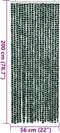 vidaXL - Vliegengordijn - 56x200 - cm - chenille - groen - en - wit