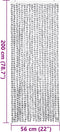 vidaXL - Vliegengordijn - 56x200 - cm - chenille - lichtgrijs - en - donkergrijs