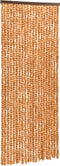 vidaXL - Vliegengordijn - 56x200 - cm - chenille - okerkleurig - en - wit