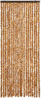 vidaXL - Vliegengordijn - 56x200 - cm - chenille - okerkleurig - en - wit