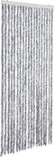 vidaXL - Vliegengordijn - 56x200 - cm - chenille - wit - en - grijs