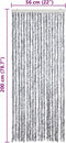 vidaXL - Vliegengordijn - 56x200 - cm - chenille - wit - en - grijs