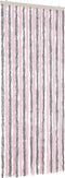 vidaXL - Vliegengordijn - 56x200 - cm - chenille - zilvergrijs - en - roze