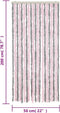 vidaXL - Vliegengordijn - 56x200 - cm - chenille - zilvergrijs - en - roze
