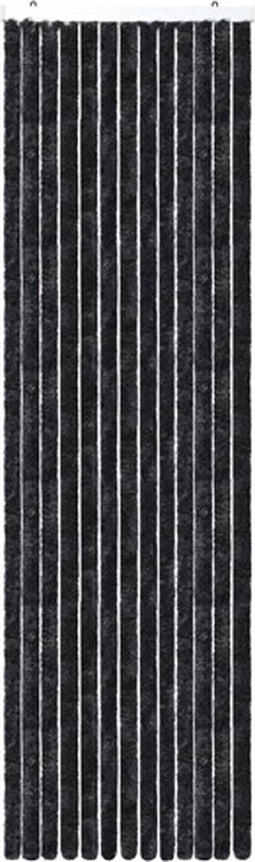 vidaXL - Vliegengordijn - 90x200 - cm - chenille - antraciet