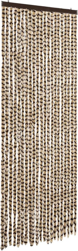 vidaXL - Vliegengordijn - 90x200 - cm - chenille - beige - en - bruin