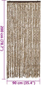 vidaXL - Vliegengordijn - 90x200 - cm - chenille - beige - en - bruin