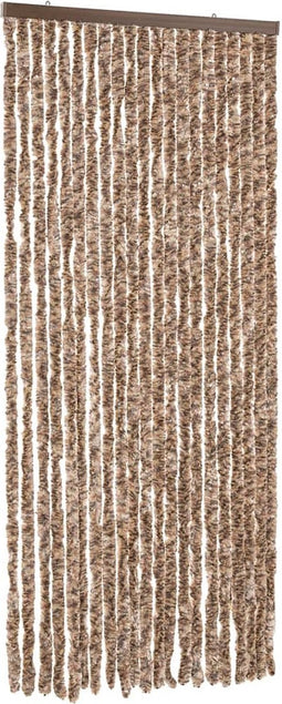 vidaXL - Vliegengordijn - 90x200 - cm - chenille - beige - en - donkerbruin