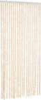 vidaXL - Vliegengordijn - 90x200 - cm - chenille - beige - en - wit