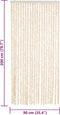 vidaXL - Vliegengordijn - 90x200 - cm - chenille - beige - en - wit