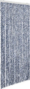 vidaXL - Vliegengordijn - 90x200 - cm - chenille - blauw - en - wit