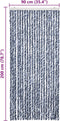 vidaXL - Vliegengordijn - 90x200 - cm - chenille - blauw - en - wit