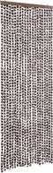 vidaXL - Vliegengordijn - 90x200 - cm - chenille - bruin - en - wit