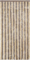 vidaXL - Vliegengordijn - 90x200 - cm - chenille - donkerbruin - en - beige