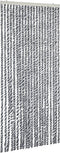 vidaXL - Vliegengordijn - 90x200 - cm - chenille - grijs - en - zwart-wit