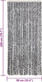 vidaXL - Vliegengordijn - 90x200 - cm - chenille - grijs - en - zwart-wit