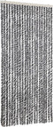 vidaXL - Vliegengordijn - 90x200 - cm - chenille - grijs - en - zwart-wit