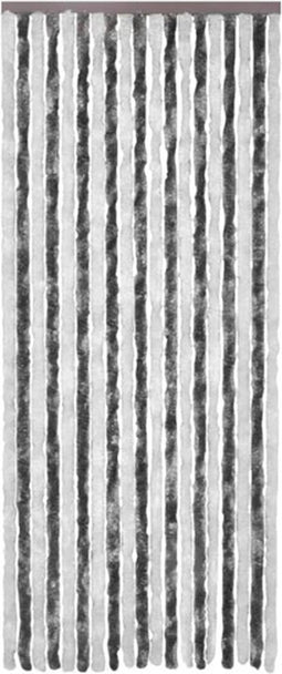 vidaXL - Vliegengordijn - 90x200 - cm - chenille - grijs - en - wit