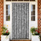 vidaXL - Vliegengordijn - 90x200 - cm - chenille - grijs - en - wit