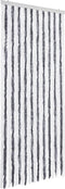 vidaXL - Vliegengordijn - 90x200 - cm - chenille - grijs - en - wit