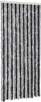 vidaXL - Vliegengordijn - 90x200 - cm - chenille - grijs - en - zwart