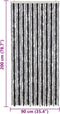 vidaXL - Vliegengordijn - 90x200 - cm - chenille - grijs - en - zwart