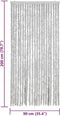 vidaXL - Vliegengordijn - 90x200 - cm - chenille - grijs
