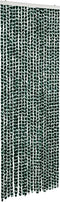 vidaXL - Vliegengordijn - 90x200 - cm - chenille - groen - en - wit