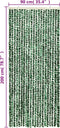 vidaXL - Vliegengordijn - 90x200 - cm - chenille - groen - en - wit