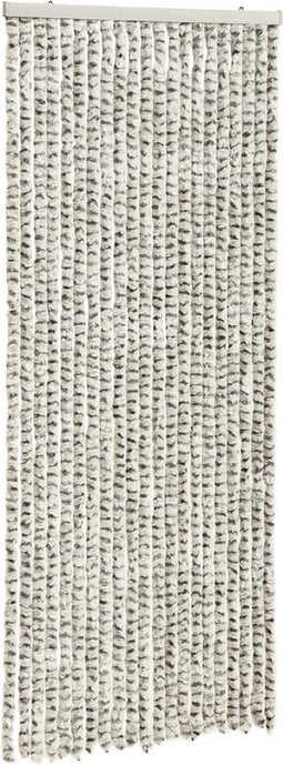 vidaXL - Vliegengordijn - 90x200 - cm - chenille - lichtgrijs - en - donkergrijs