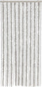 vidaXL - Vliegengordijn - 90x200 - cm - chenille - lichtgrijs - en - wit