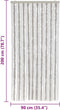 vidaXL - Vliegengordijn - 90x200 - cm - chenille - lichtgrijs - en - wit