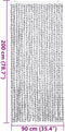 vidaXL - Vliegengordijn - 90x200 - cm - chenille - lichtgrijs - en - donkergrijs