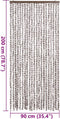 vidaXL - Vliegengordijn - 90x200 - cm - chenille - taupe - en - wit