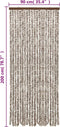 vidaXL - Vliegengordijn - 90x200 - cm - chenille - taupe - en - wit