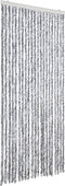 vidaXL - Vliegengordijn - 90x200 - cm - chenille - wit - en - grijs