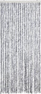 vidaXL - Vliegengordijn - 90x200 - cm - chenille - wit - en - grijs