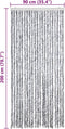 vidaXL - Vliegengordijn - 90x200 - cm - chenille - wit - en - grijs