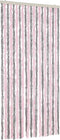 vidaXL - Vliegengordijn - 90x200 - cm - chenille - zilvergrijs - en - roze