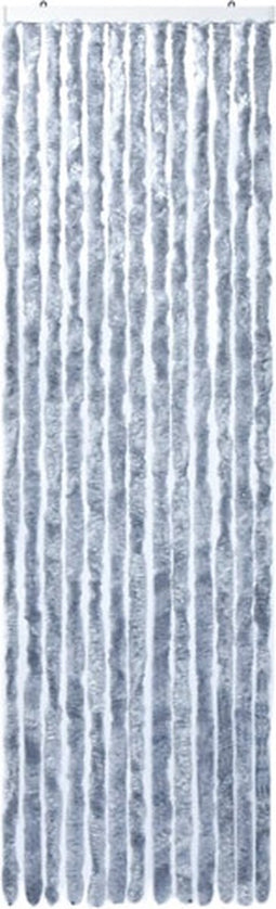 vidaXL - Vliegengordijn - 90x200 - cm - chenille - zilverkleurig