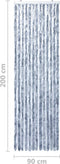 vidaXL - Vliegengordijn - 90x200 - cm - chenille - zilverkleurig