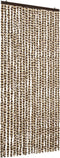 vidaXL - Vliegengordijn - 90x220 - cm - chenille - beige - en - bruin