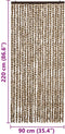 vidaXL - Vliegengordijn - 90x220 - cm - chenille - beige - en - bruin
