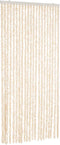 vidaXL - Vliegengordijn - 90x220 - cm - chenille - beige - en - wit