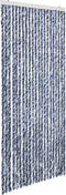 vidaXL - Vliegengordijn - 90x220 - cm - chenille - blauw, - wit - en - zilver